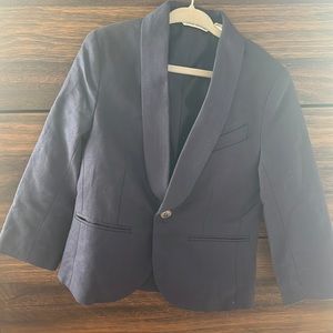 Janie and Jack Boys linen blend Navy suit